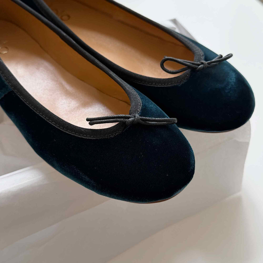 Capri Ballerina Velvet Petrolio