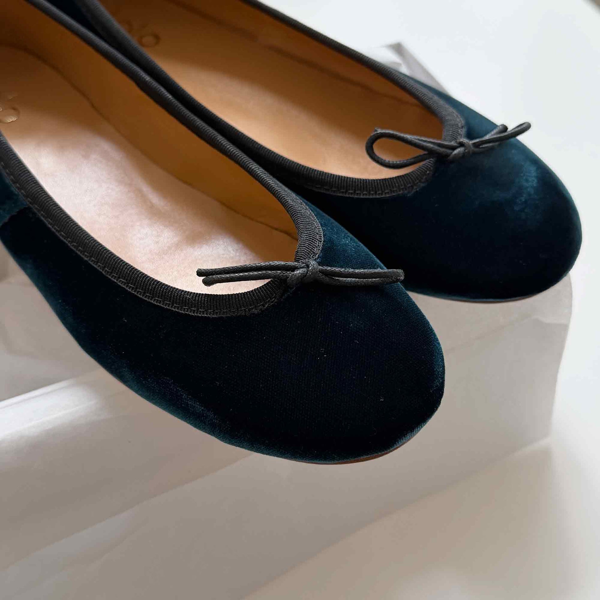 Capri Ballerina Velvet Petrolio