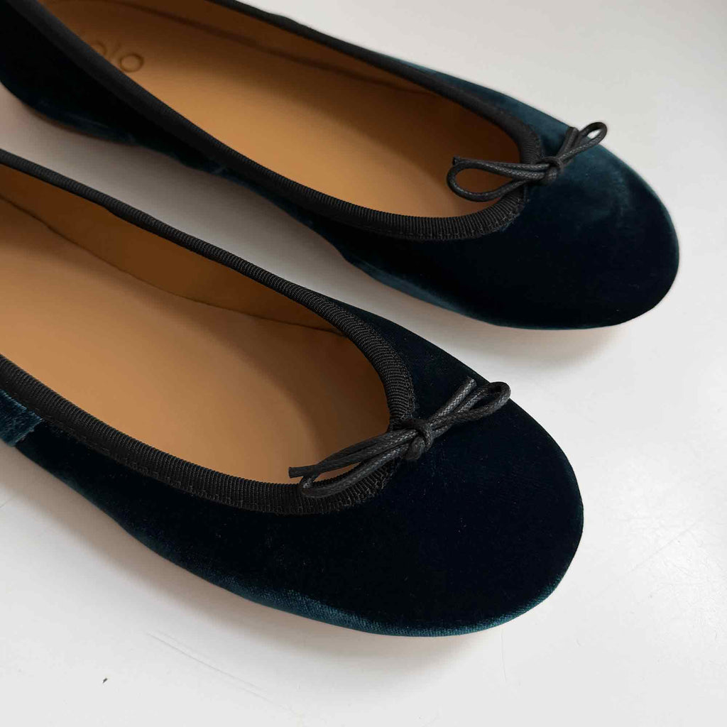 Capri Ballerina Velvet Petrolio