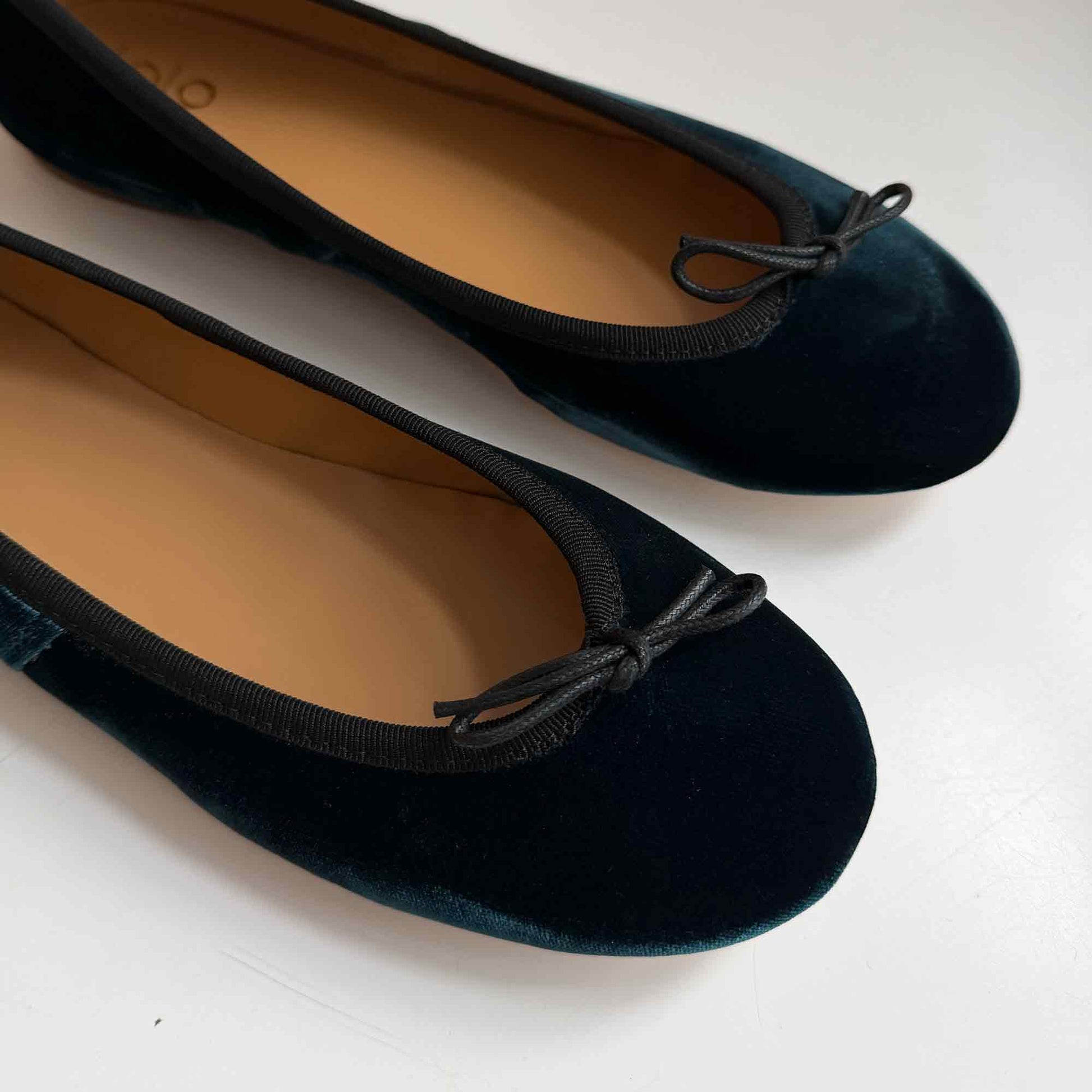 Capri Ballerina Velvet Petrolio