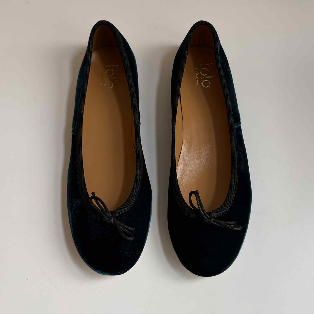 Capri Ballerina Velvet Petrolio
