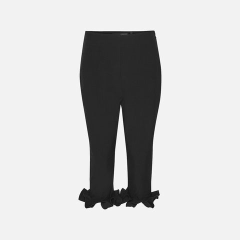 Capri Ruffle Pants Black