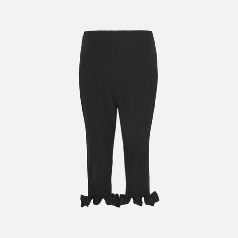 Capri Ruffle Pants Black