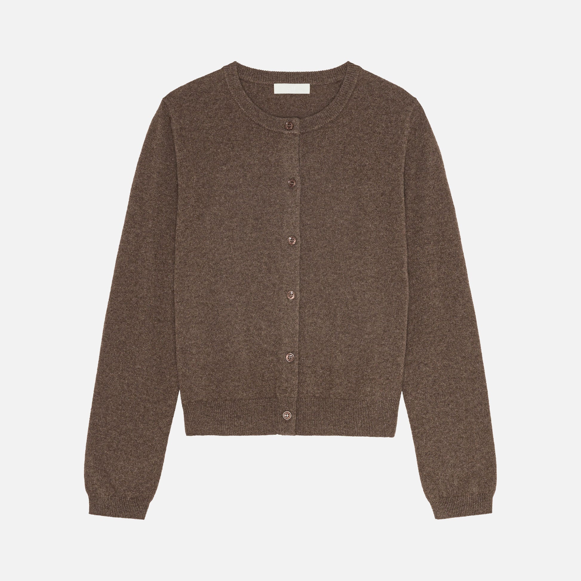 Carl Cashmere Cardigan Dark Brown Melange