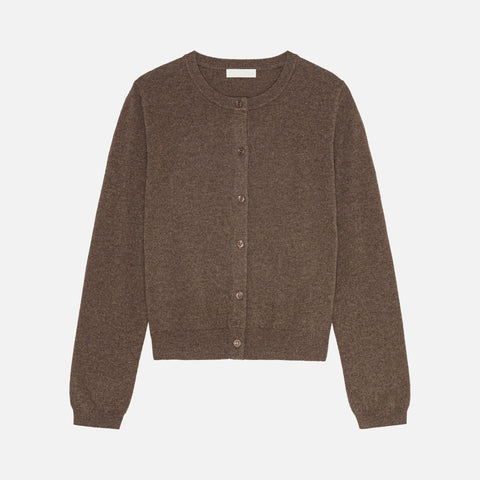 Carl Cashmere Cardigan Dark Brown Melange