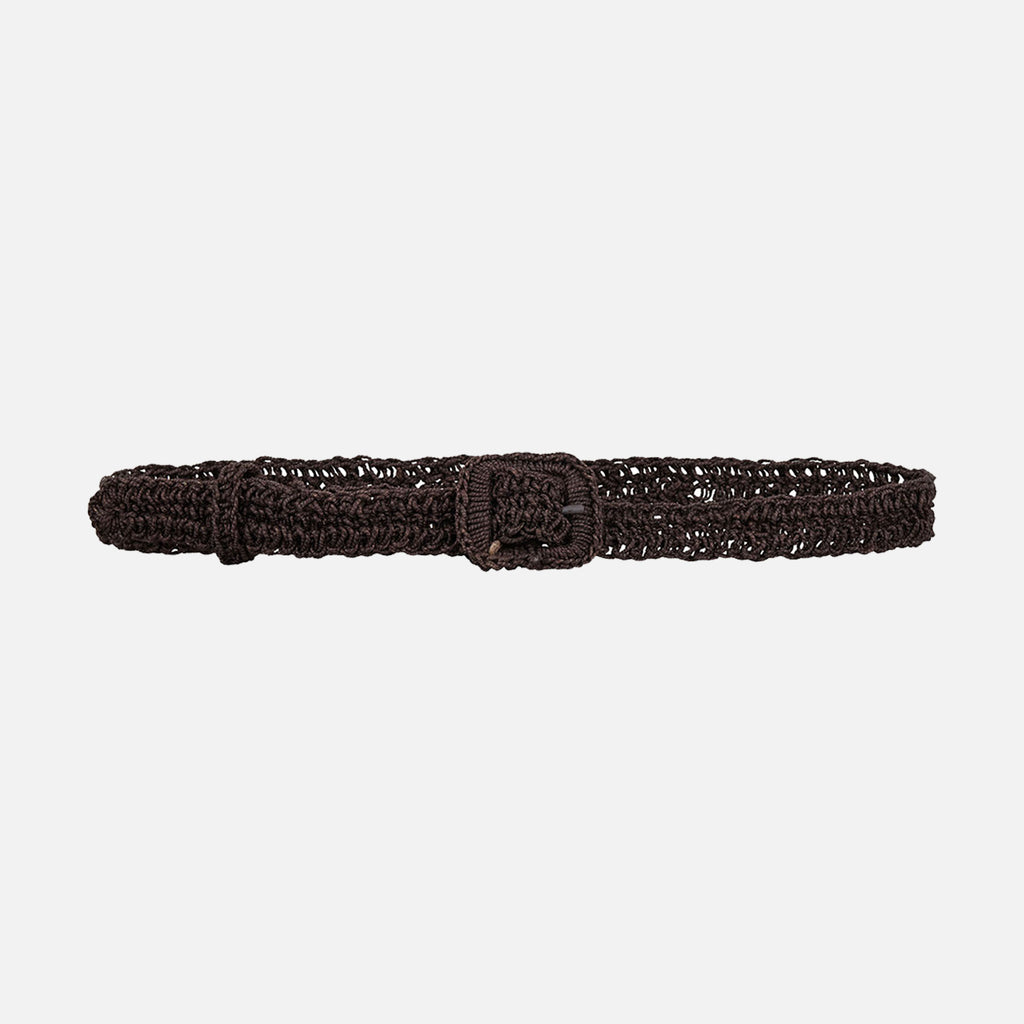 Carlie Straw Belt Dark Brown