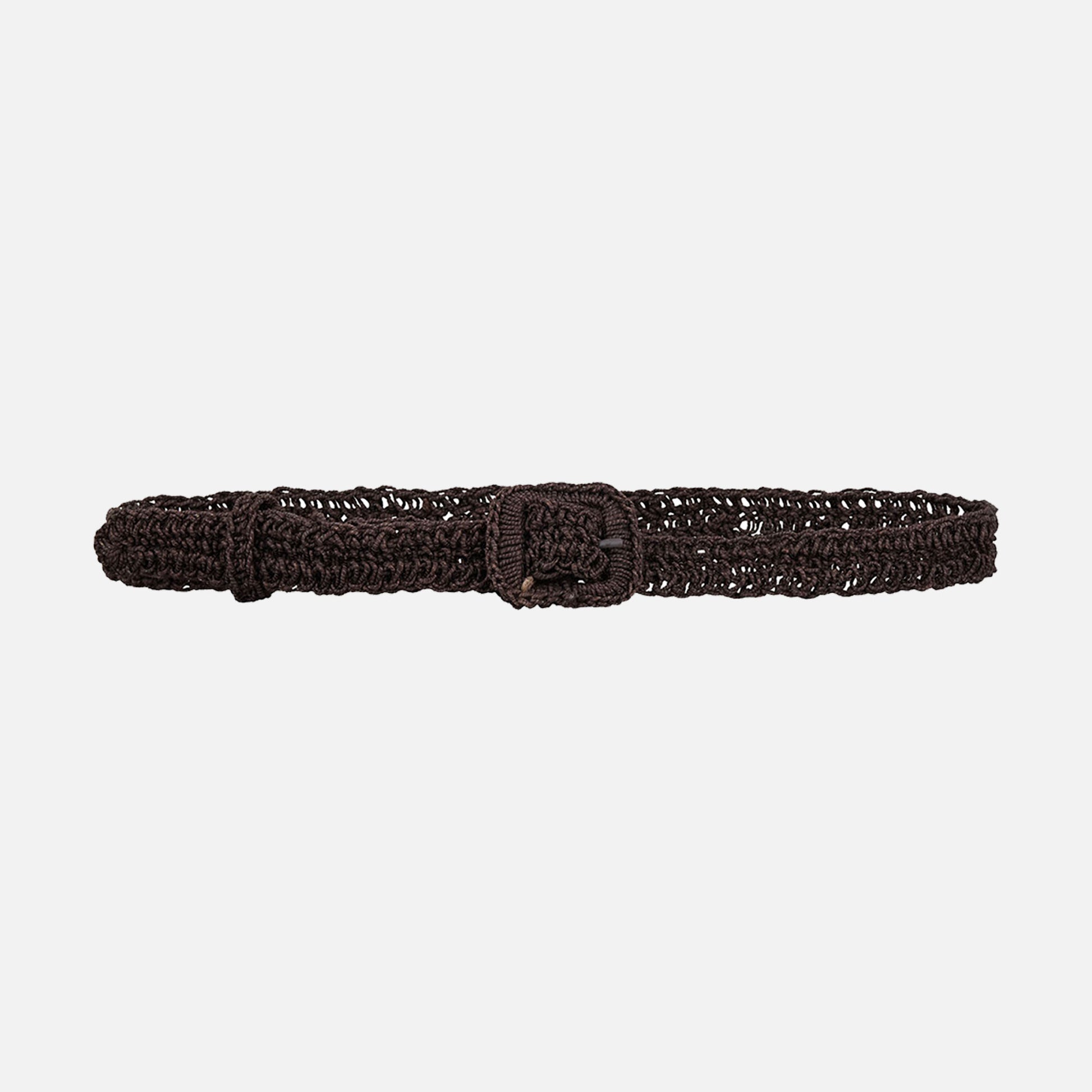 Carlie Straw Belt Dark Brown