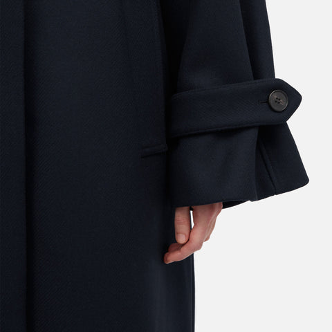 Caro Heavy Wool Twill Coat Dark Navy