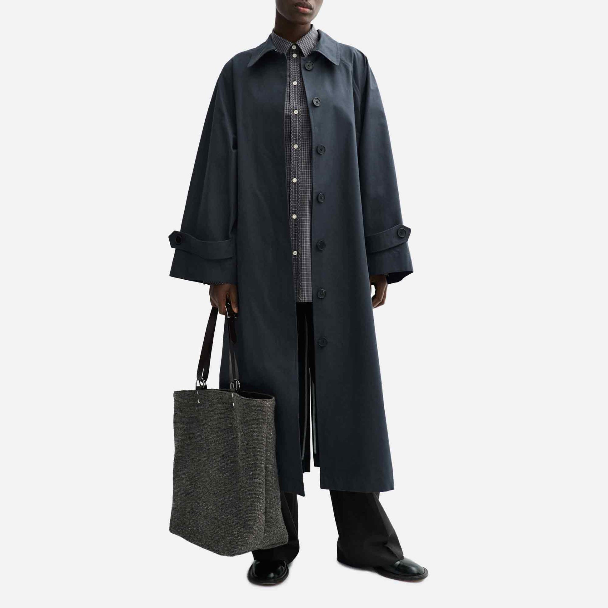 Caro Half Panama Coat Dark Navy