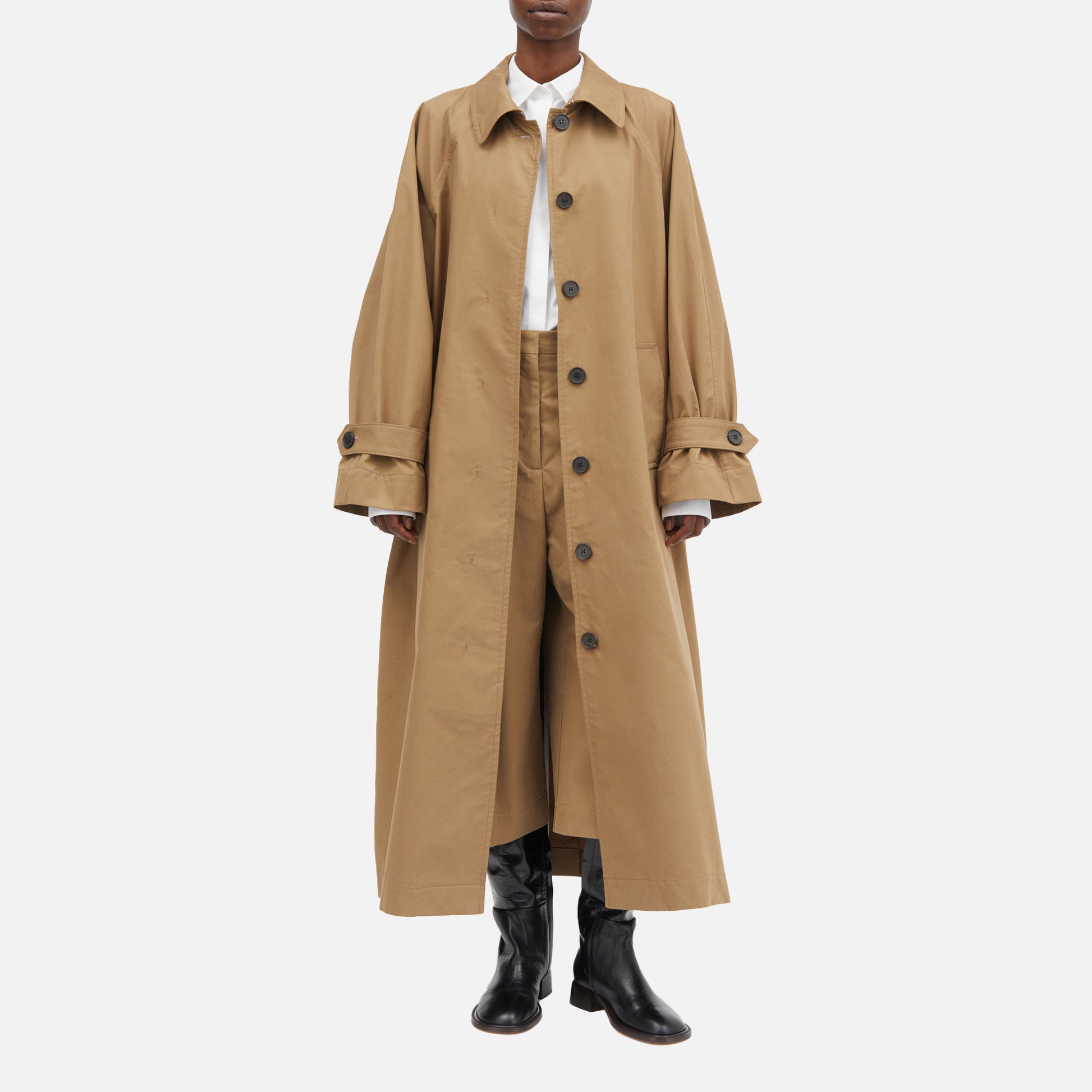Caro Half Panama Coat Drab