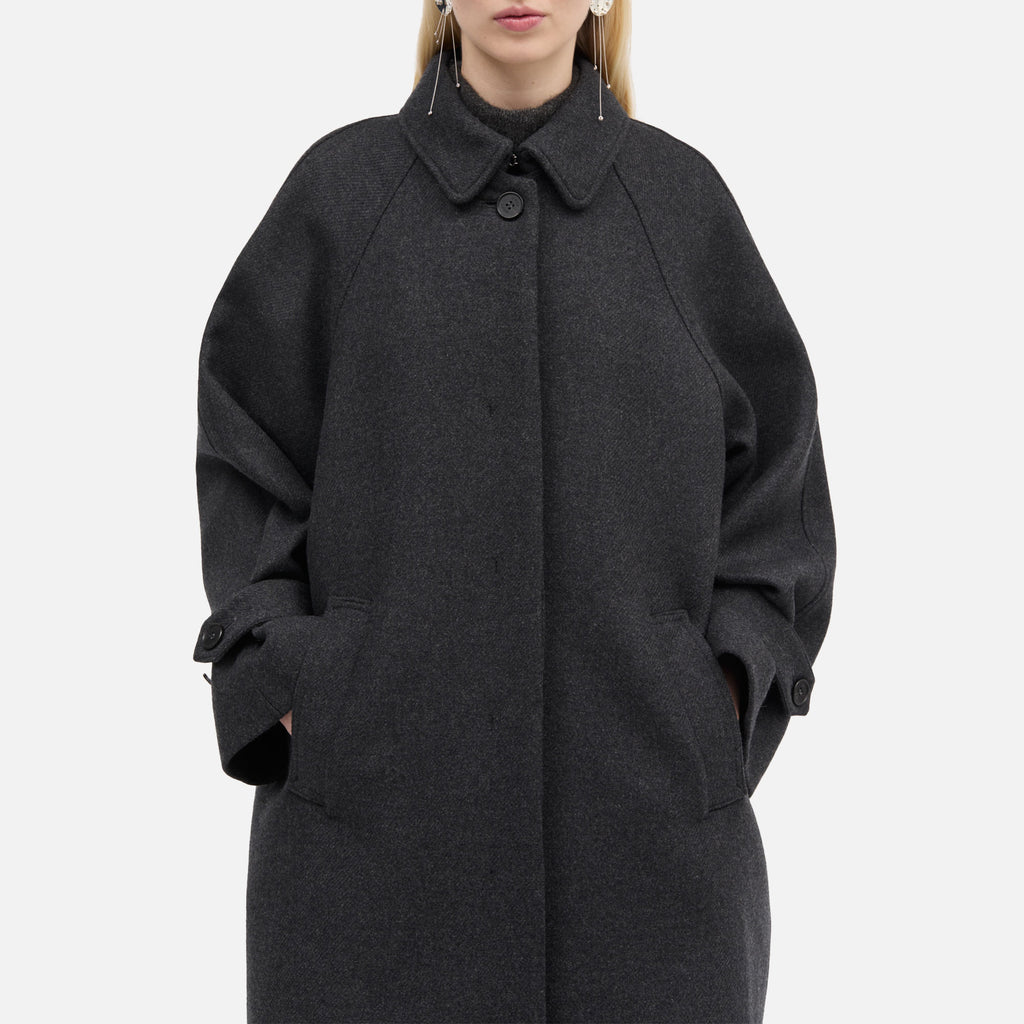 Caro Two Layered Wool Coat Dark Grey