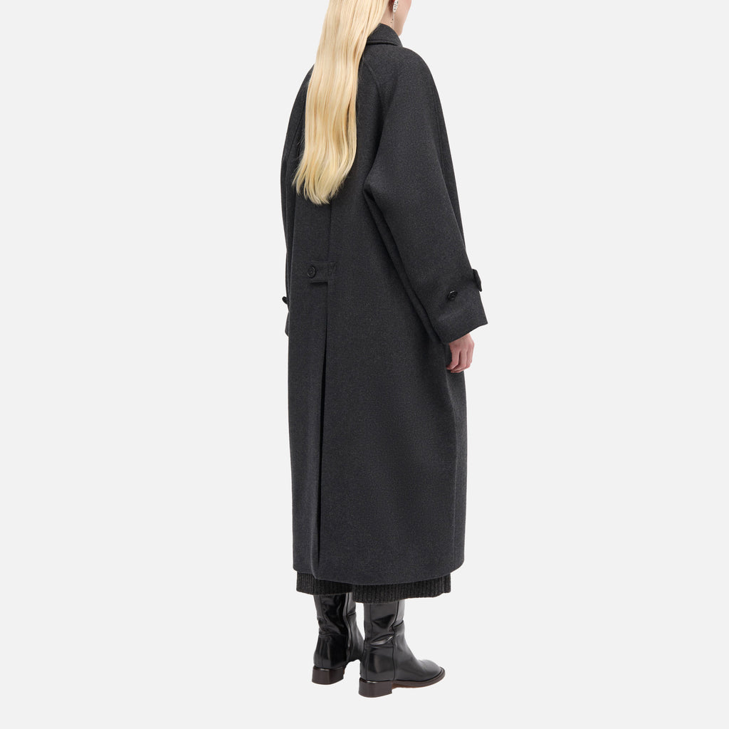 Caro Two Layered Wool Coat Dark Grey