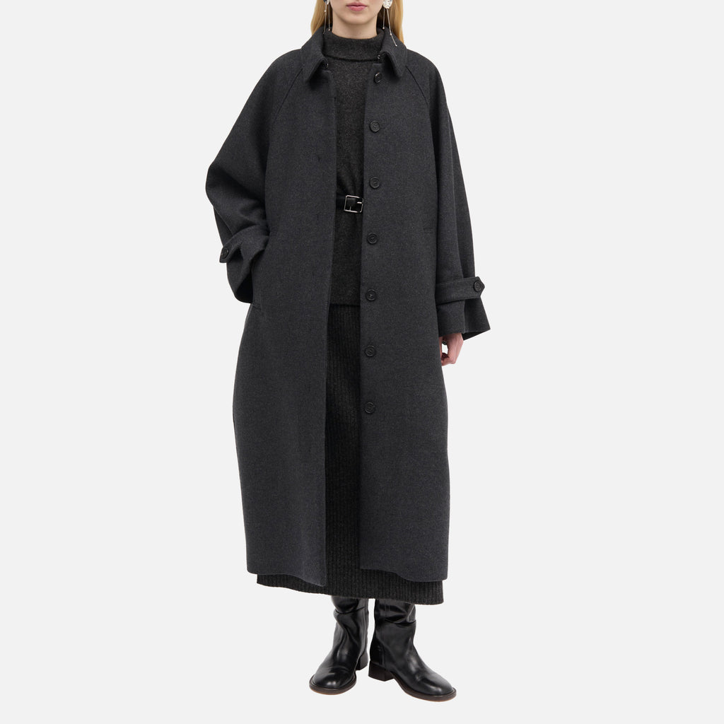 Caro Two Layered Wool Coat Dark Grey
