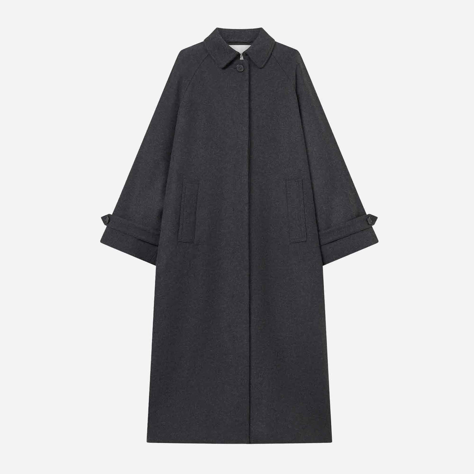 Caro Two Layered Wool Coat Dark Grey