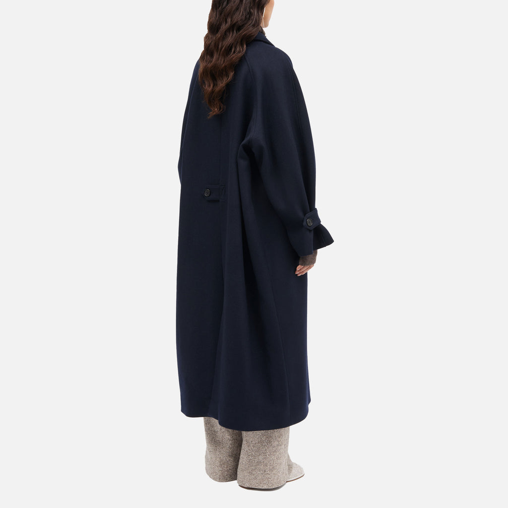 Caro Two Layered Wool Coat Navy