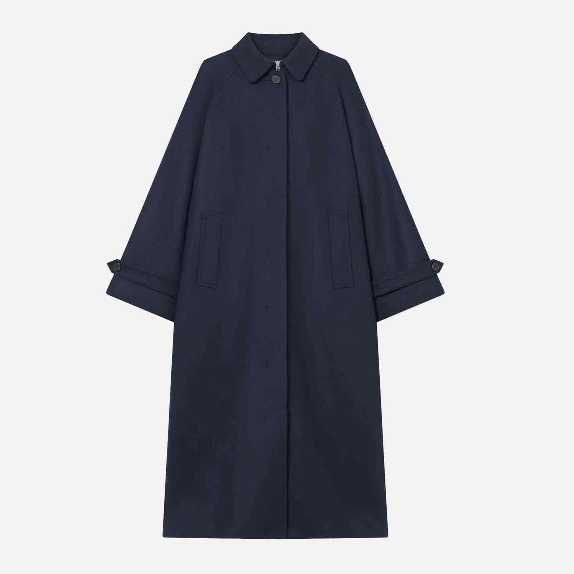 Caro Two Layered Wool Coat Navy