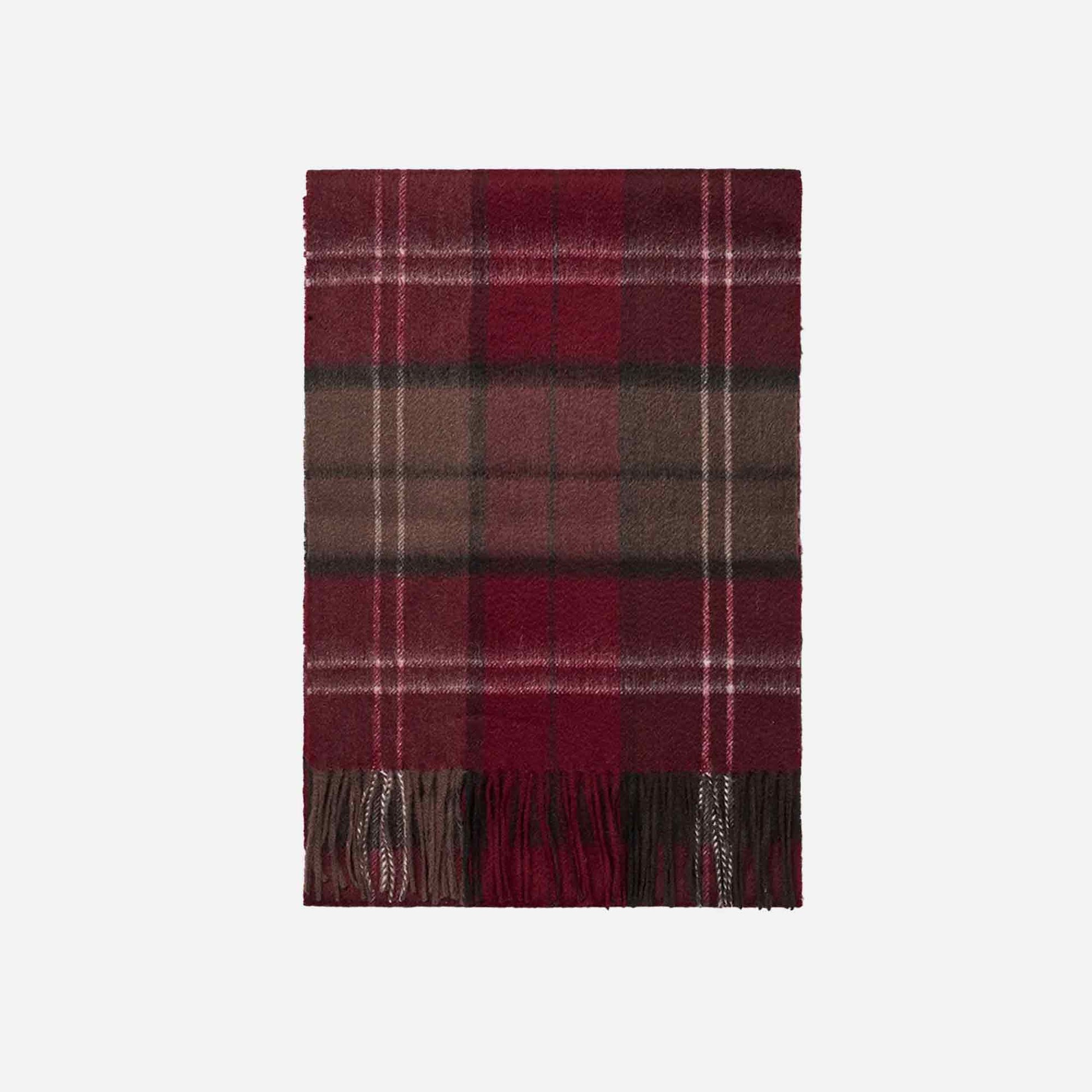 Cashmere Woven Scarf Checked Bordeaux