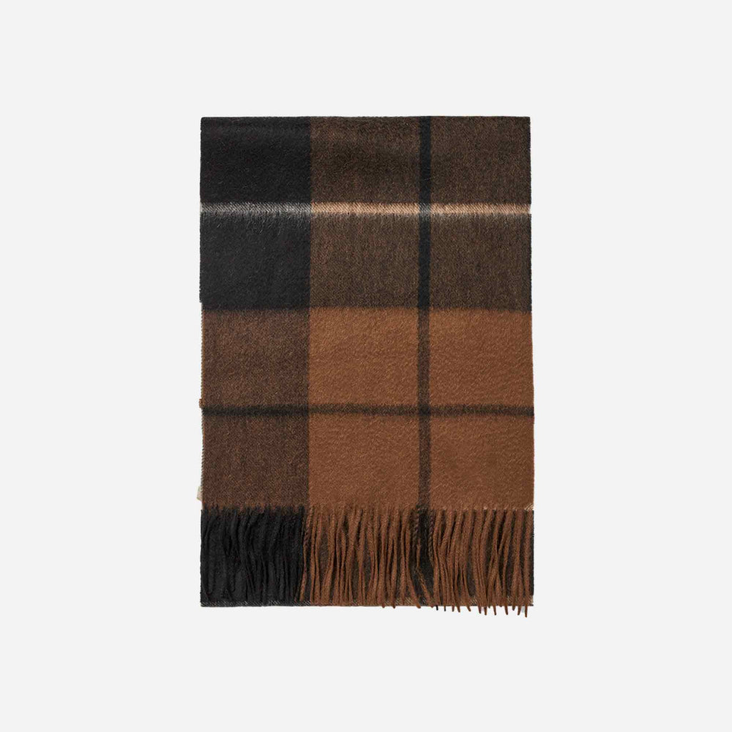 Cashmere Woven Scarf Checked Brown