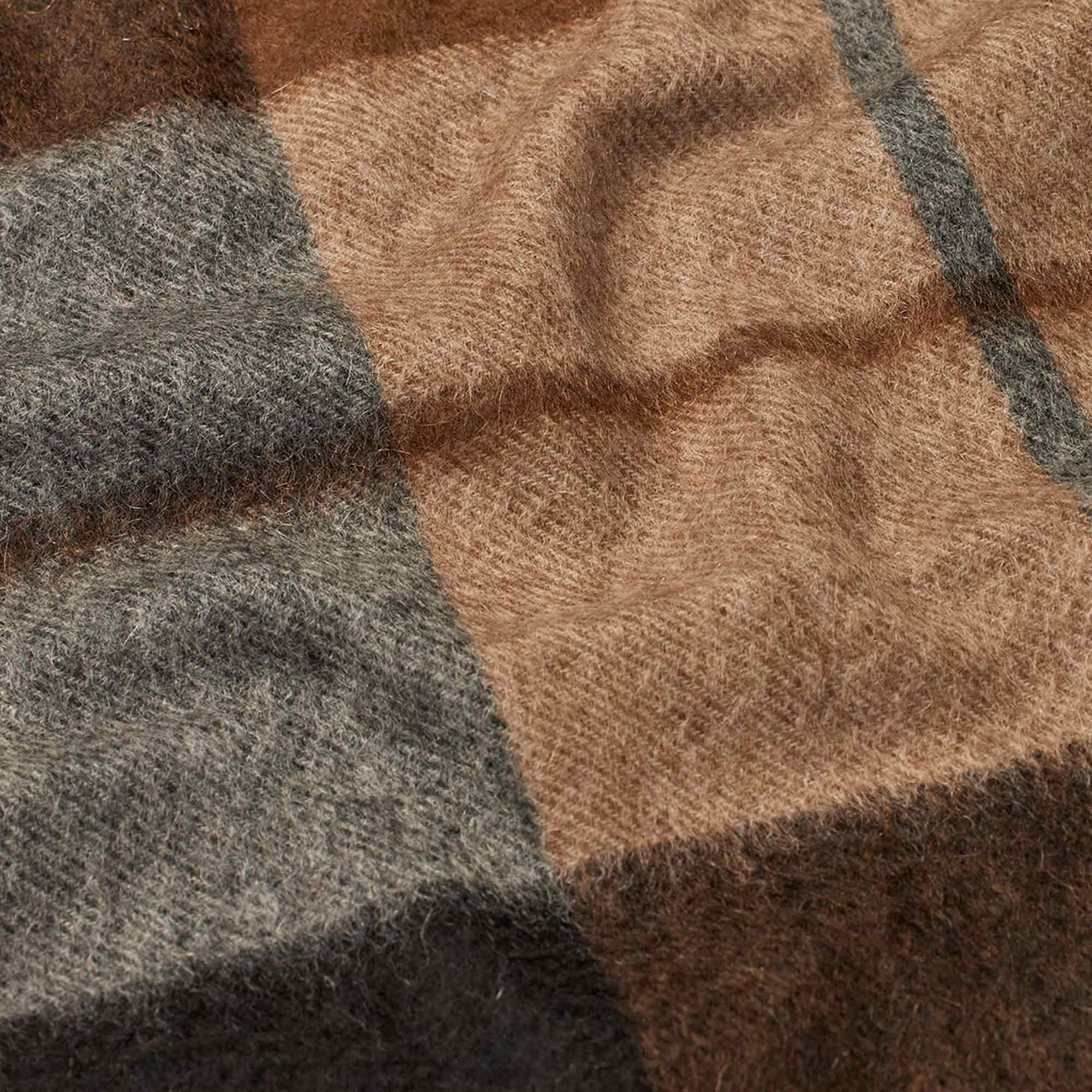 Cashmere Woven Scarf Checked Brown