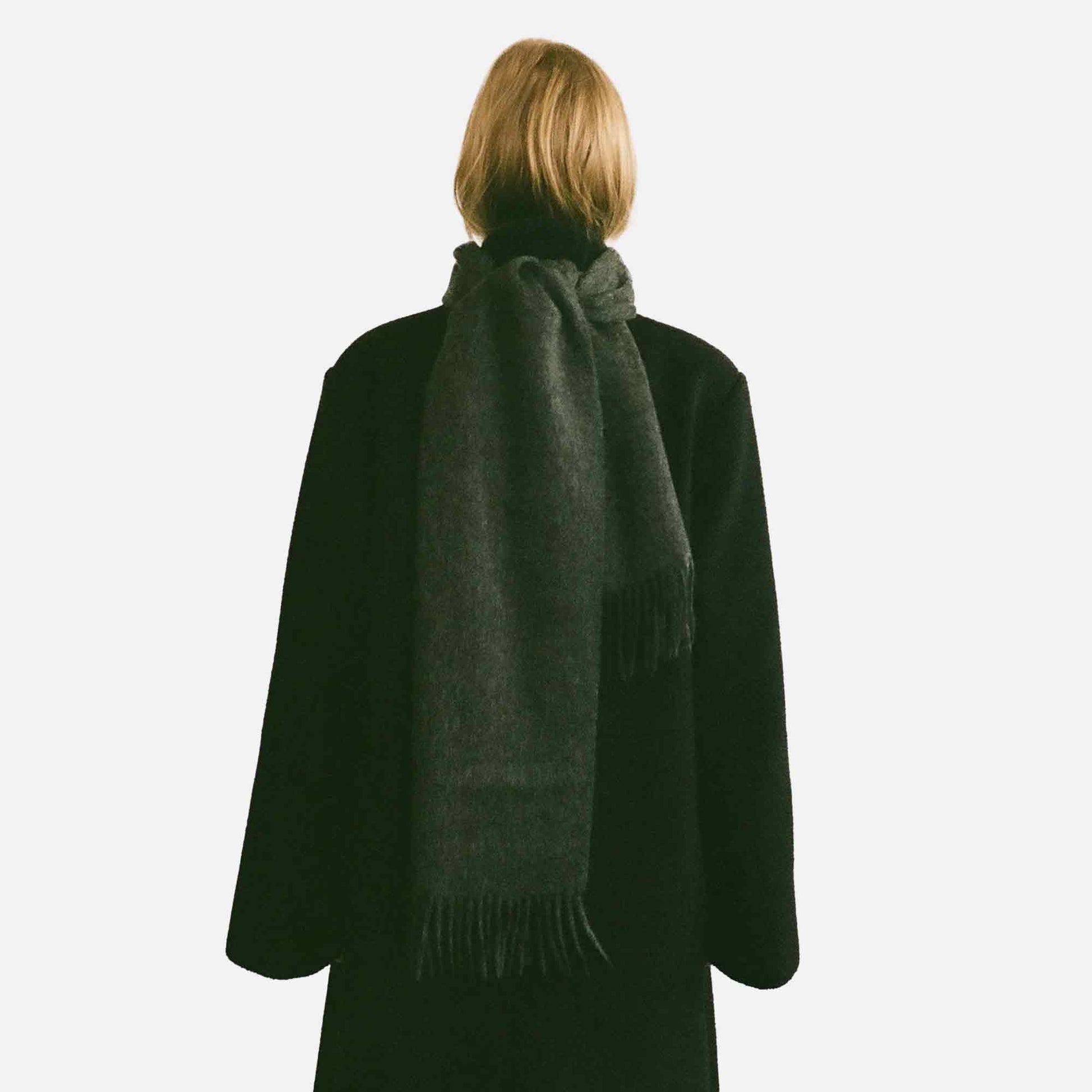 Cashmere Woven Scarf Dark Grey