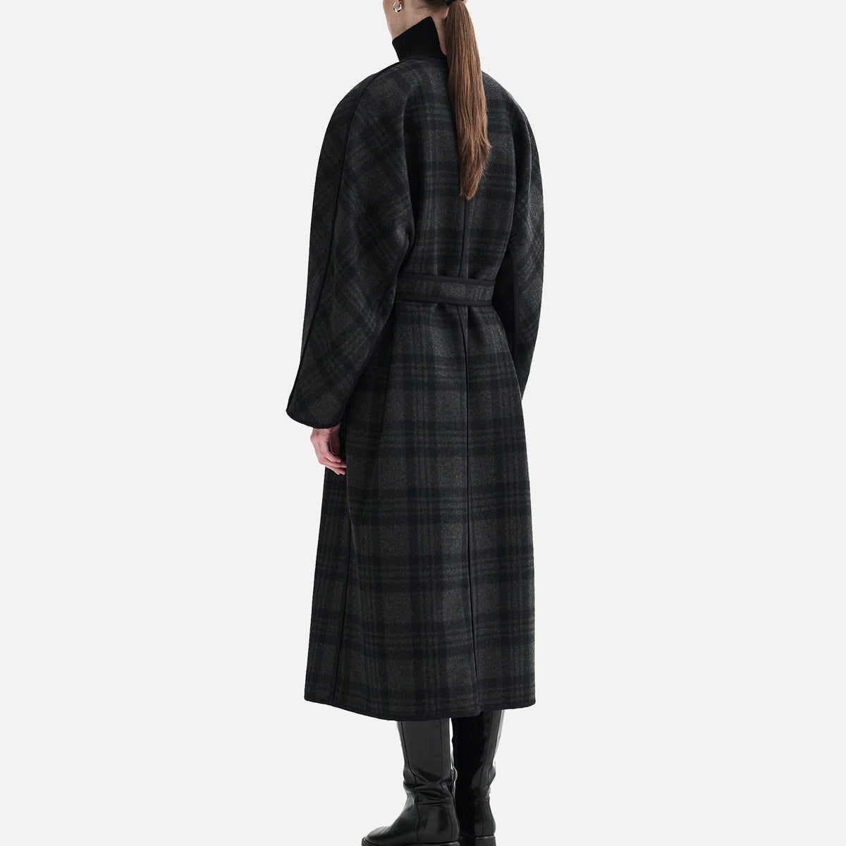 Caspia Coat Check Black