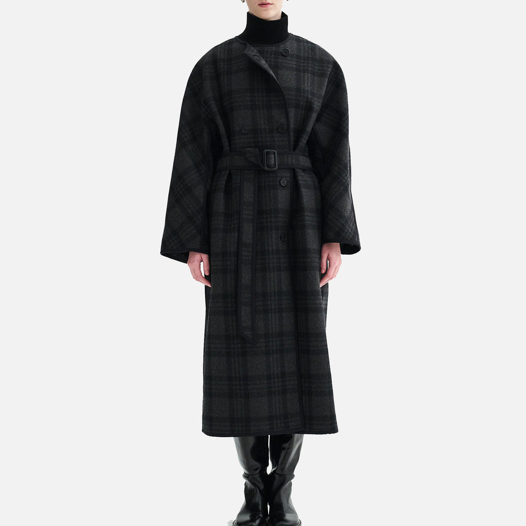 Caspia Coat Check Black