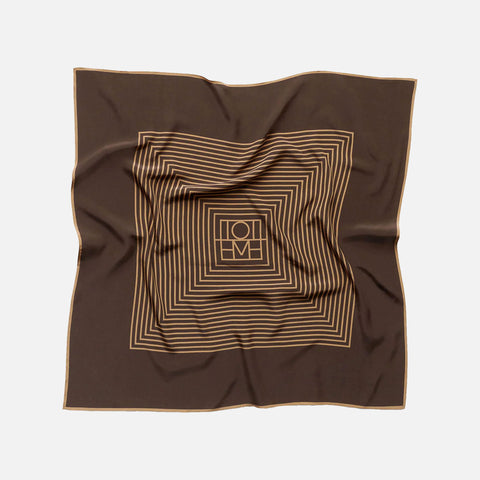Centered Monogram Silk Scarf Brown/Nougat