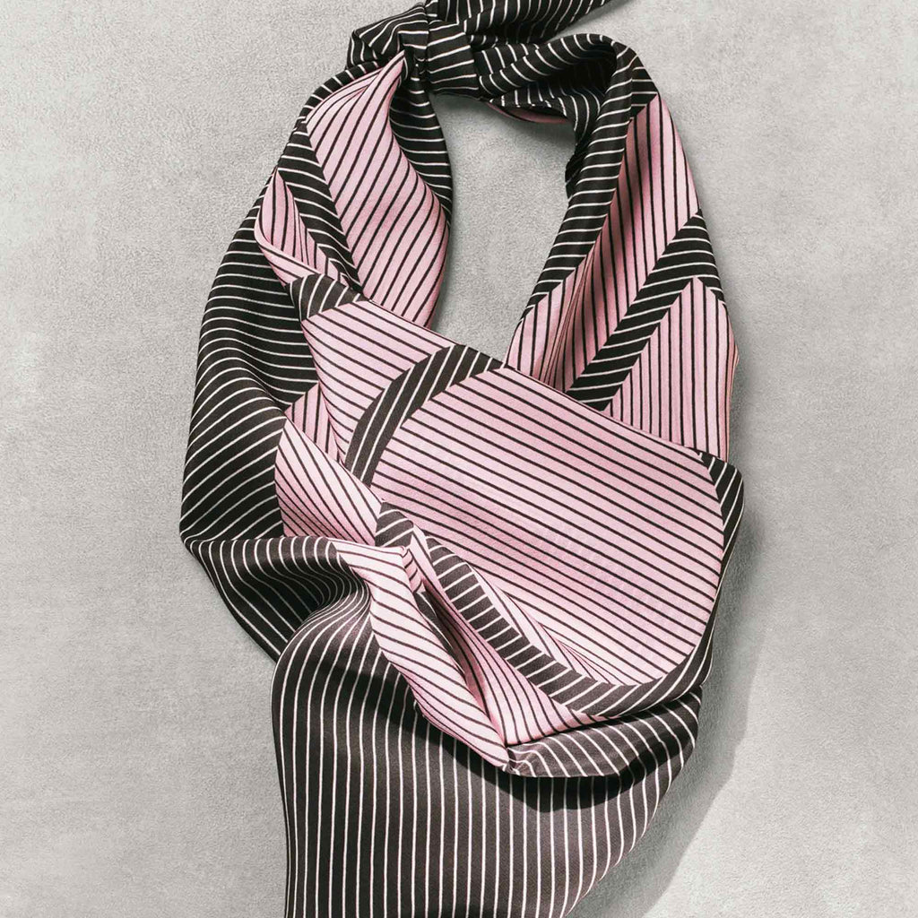Centered Monogram Silk Scarf Walnut