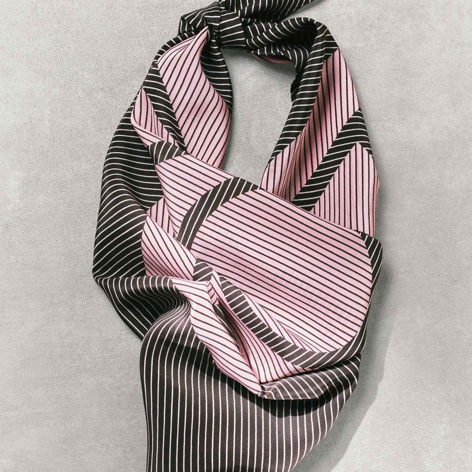 Centered Monogram Silk Scarf Walnut