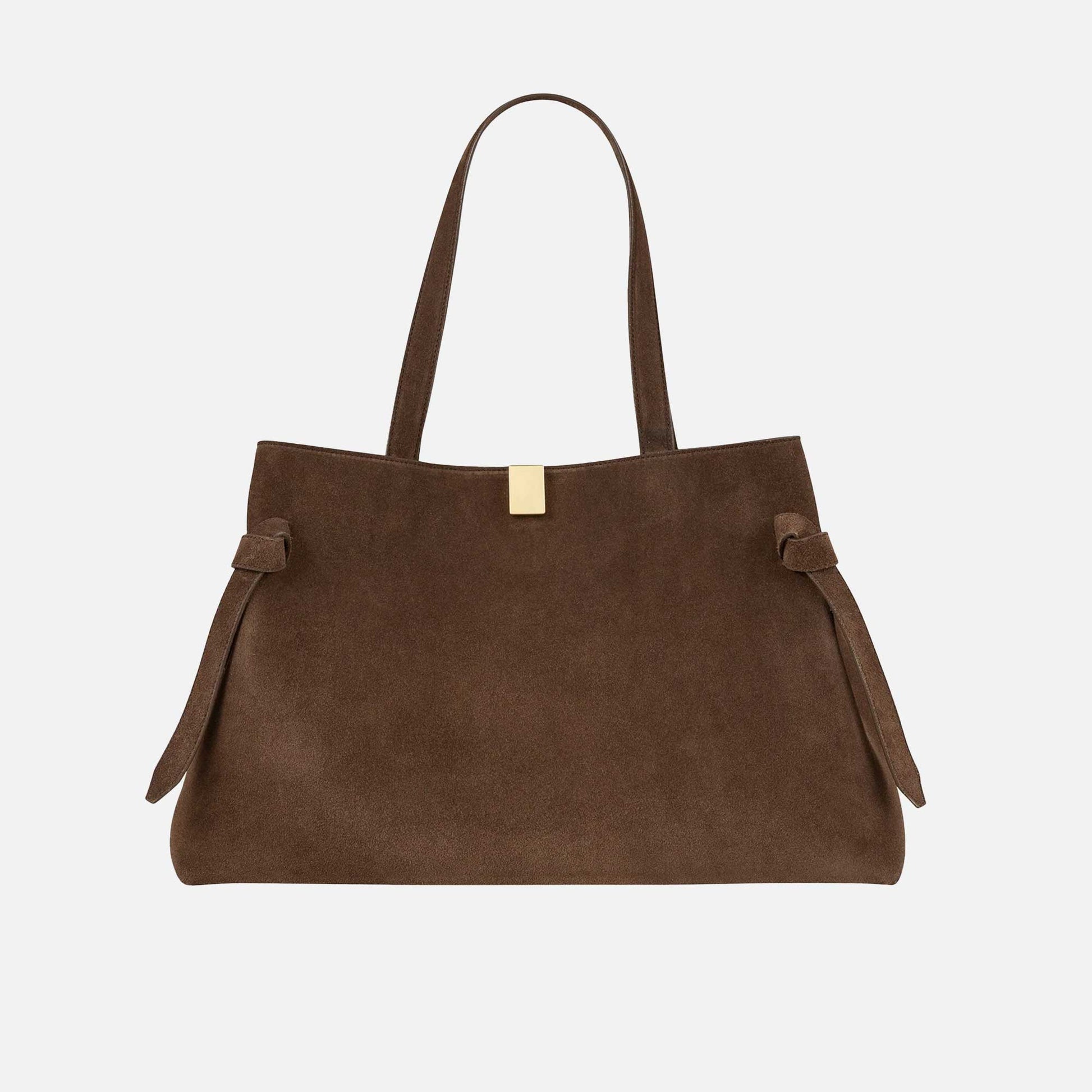 Gyoza Tote Bag Suede Chocolate