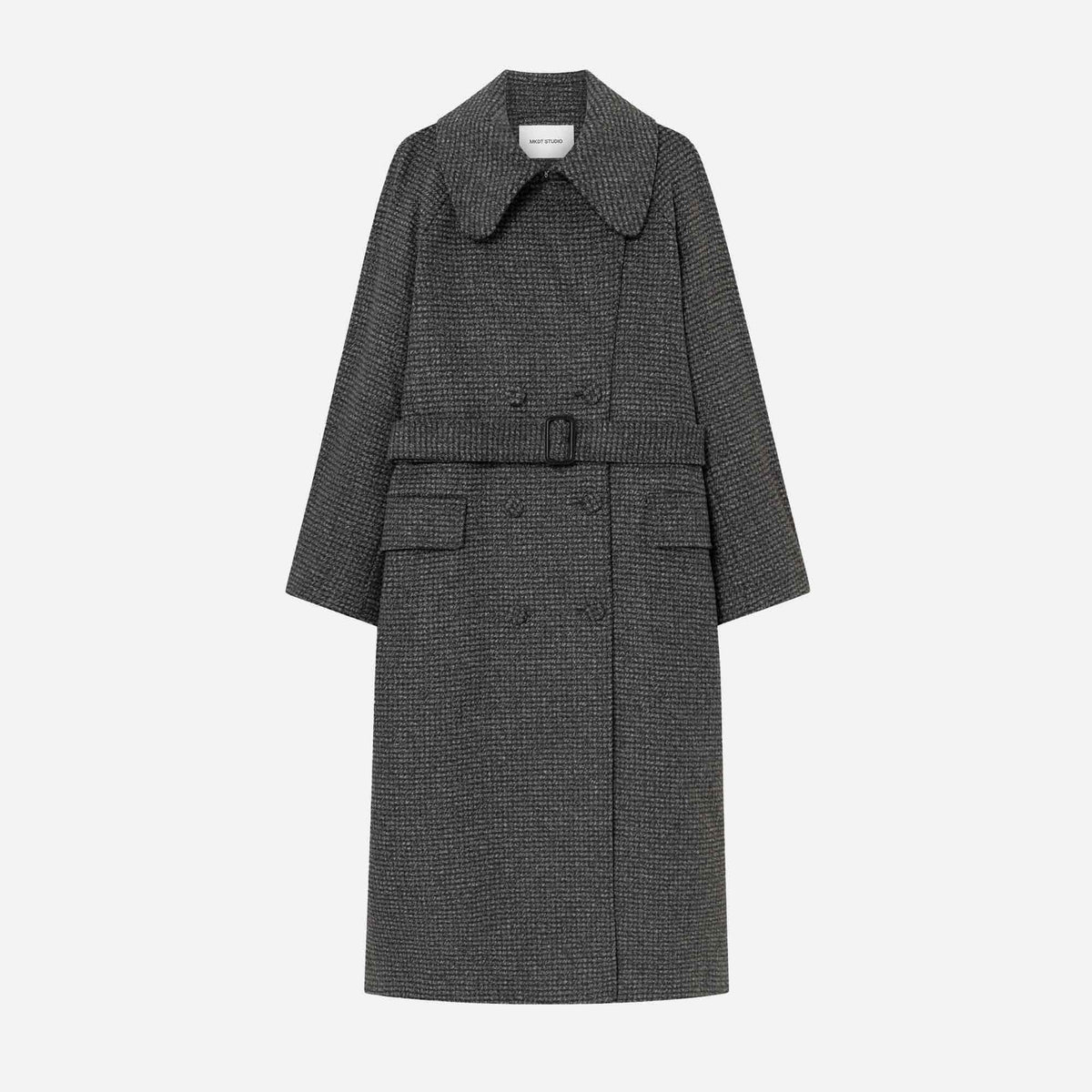 Cibel Heavy Wool Coat Grey Check