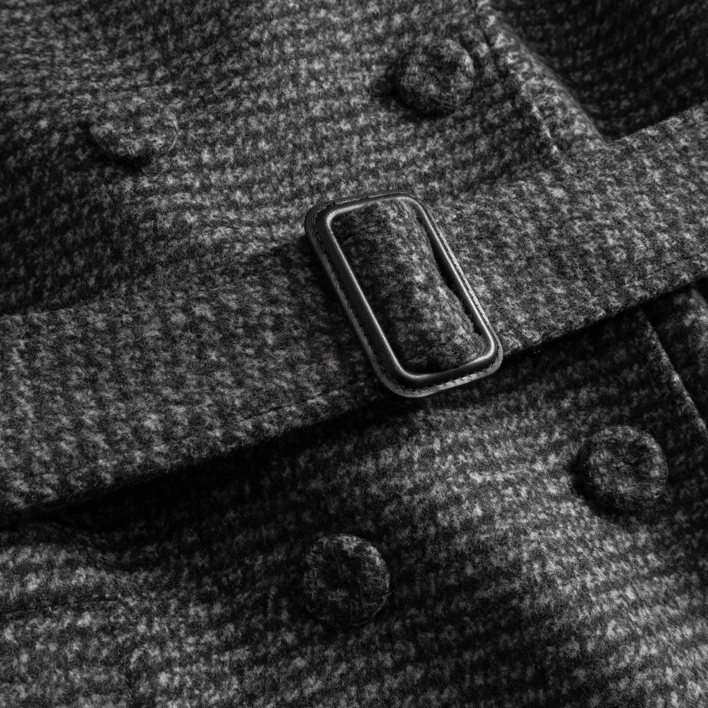 Cibel Heavy Wool Coat Grey Check