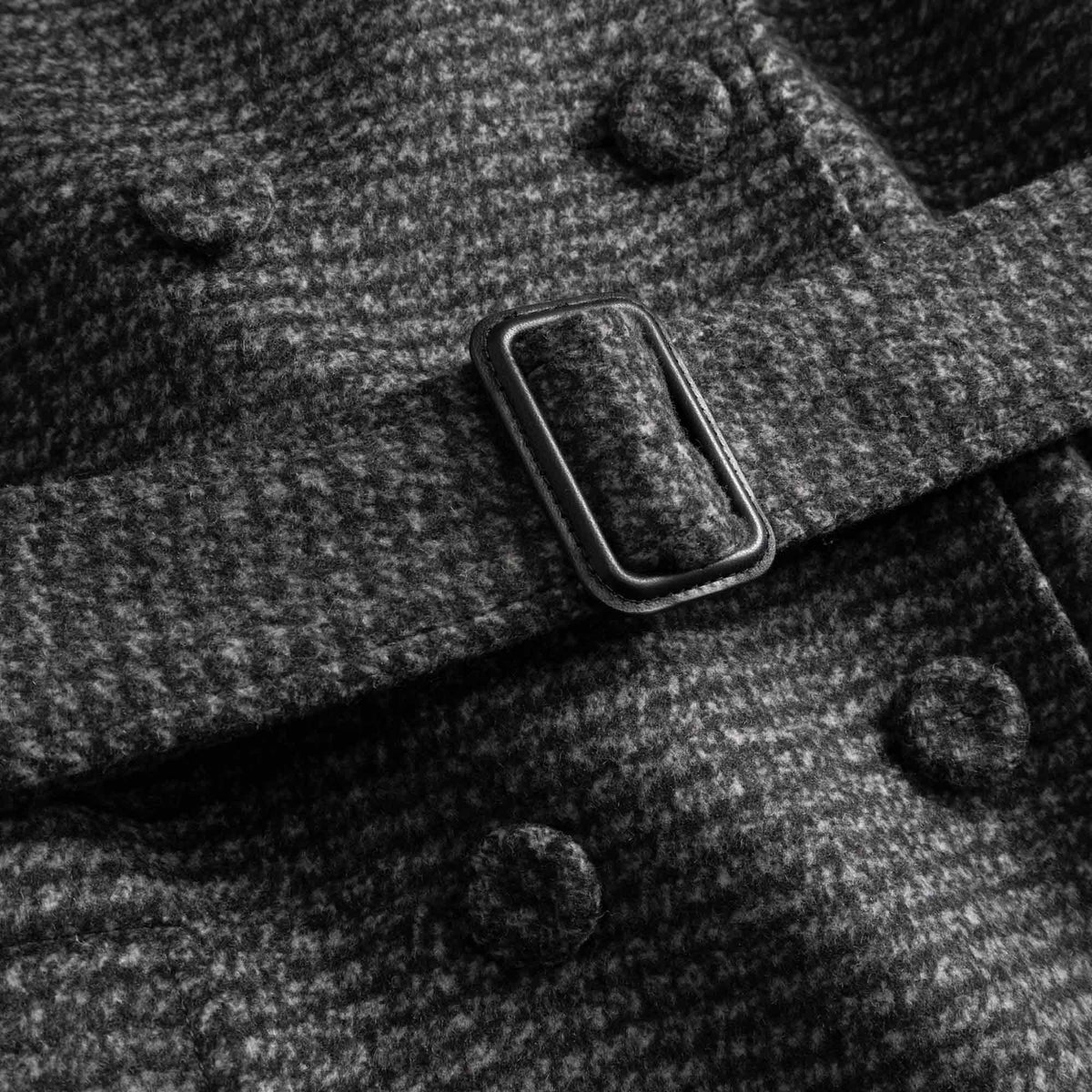 Cibel Heavy Wool Coat Grey Check