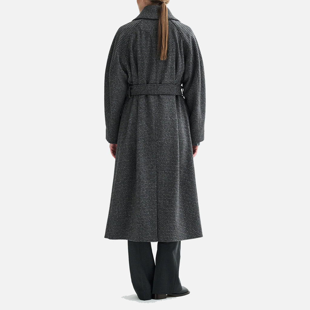 Cibel Heavy Wool Coat Grey Check