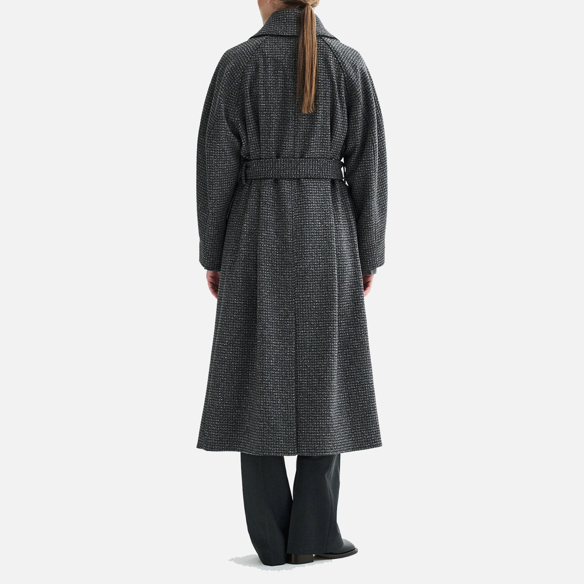 Cibel Heavy Wool Coat Grey Check