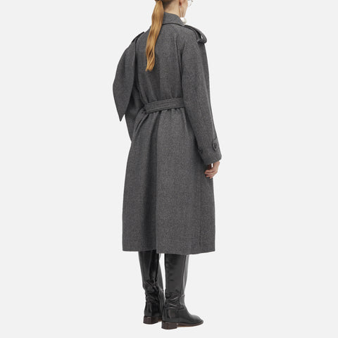 Cicely Structure Wool Coat Smoke