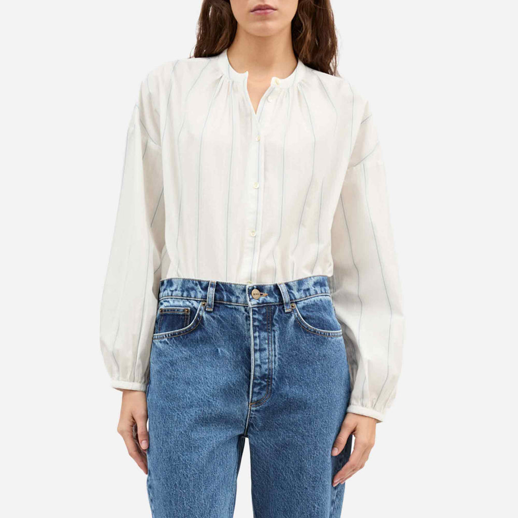 Cilla Shirt White/Navy Stripe