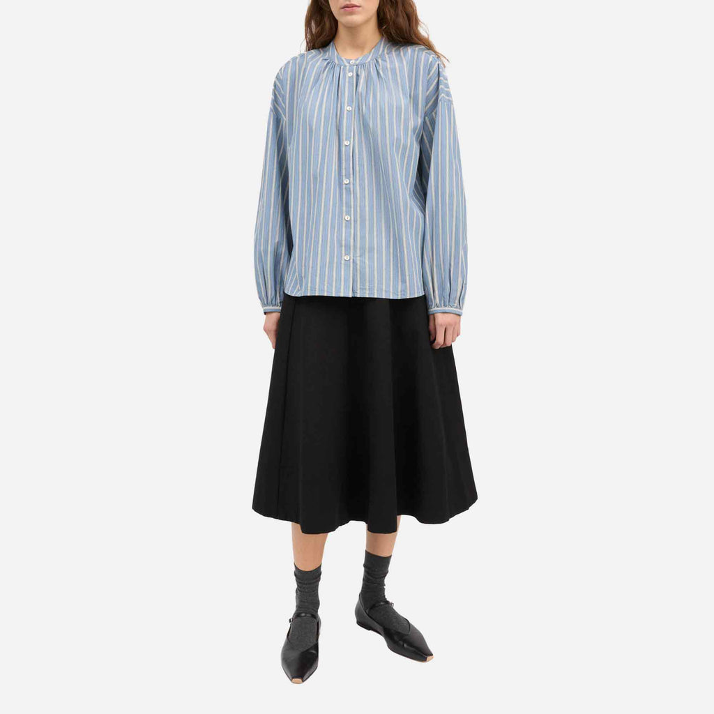 Cilla Shirt Blue/Black/White Stripe