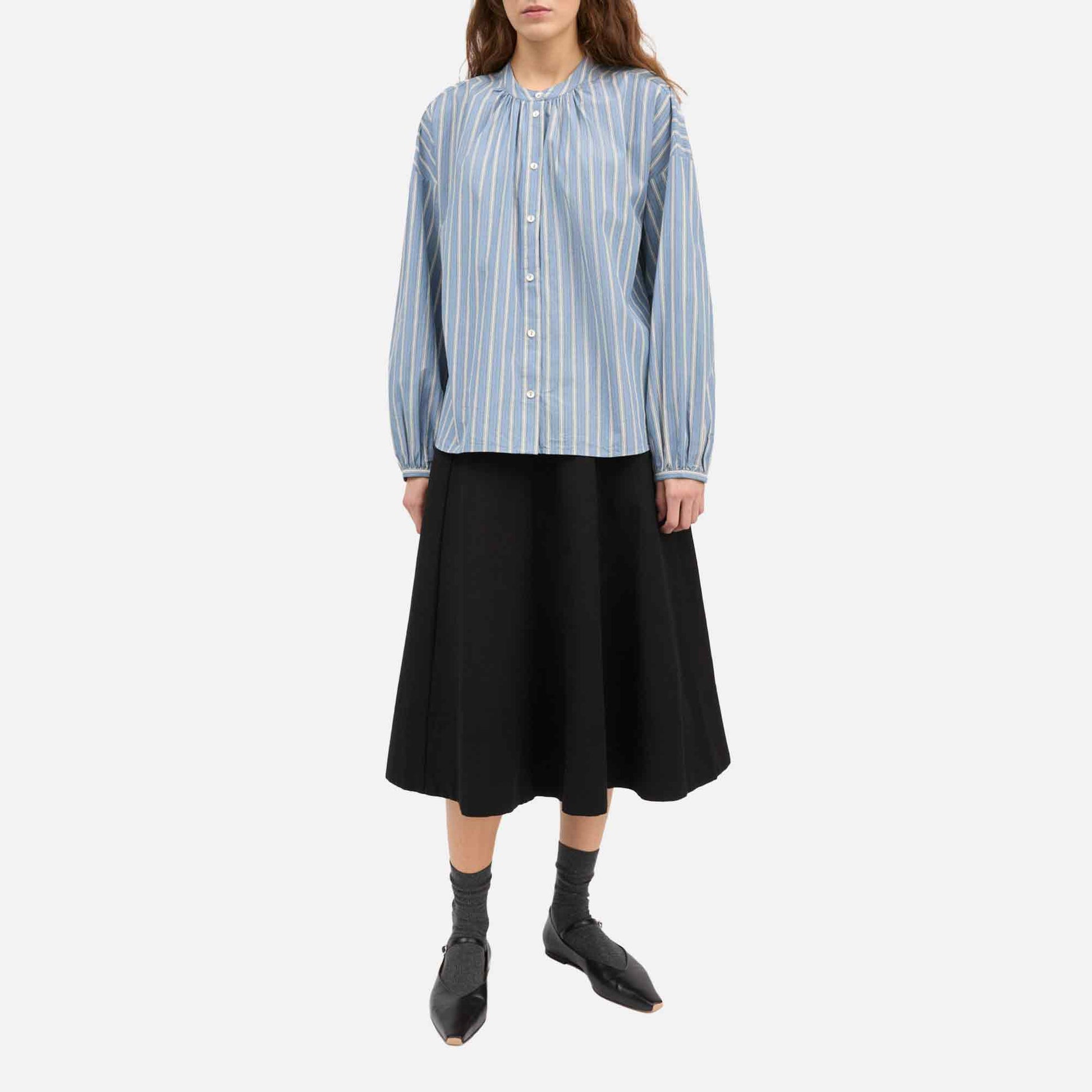 Cilla Shirt Blue/Black/White Stripe