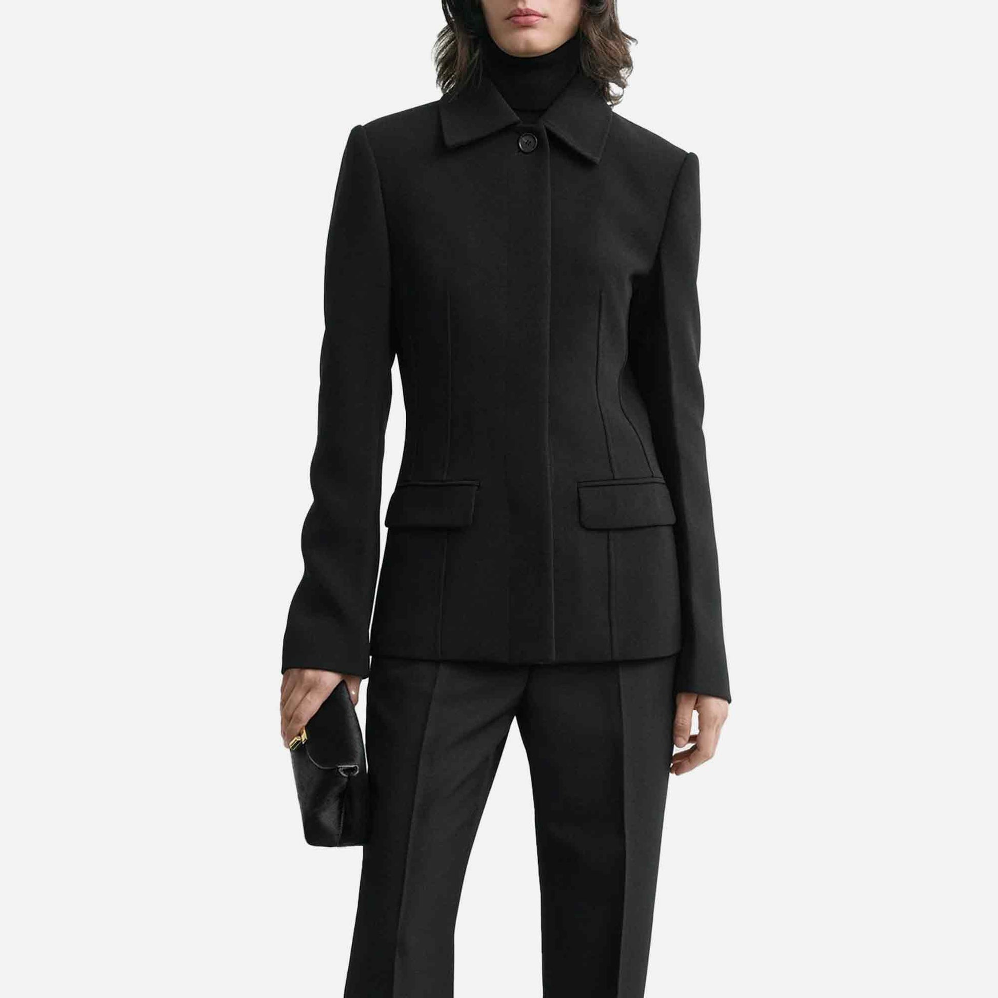 Cinched Pocket Jacket Black