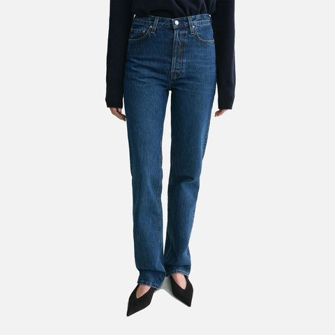 Classic Cut Denim Full Length Dark Blue