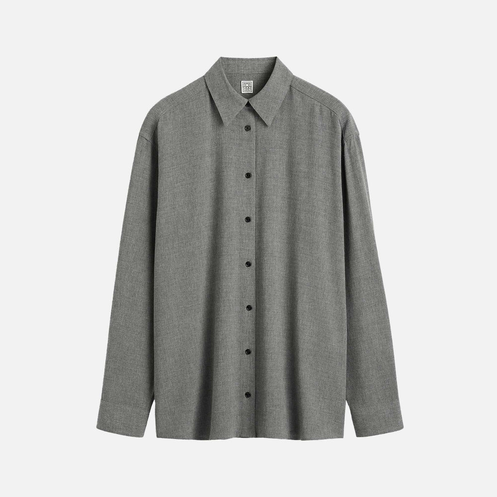 Classic Fluid Shirt Mid Grey Melange