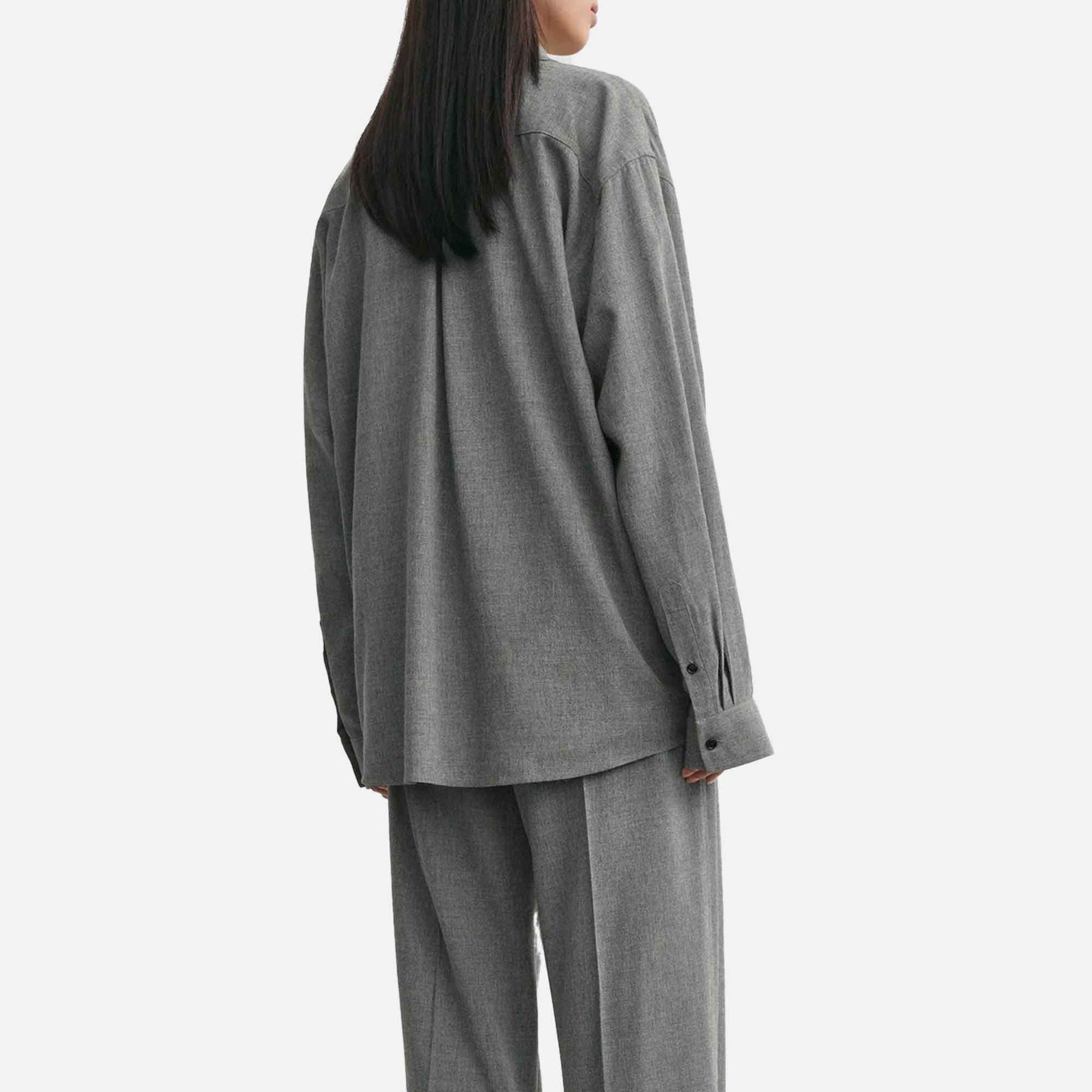 Classic Fluid Shirt Mid Grey Melange