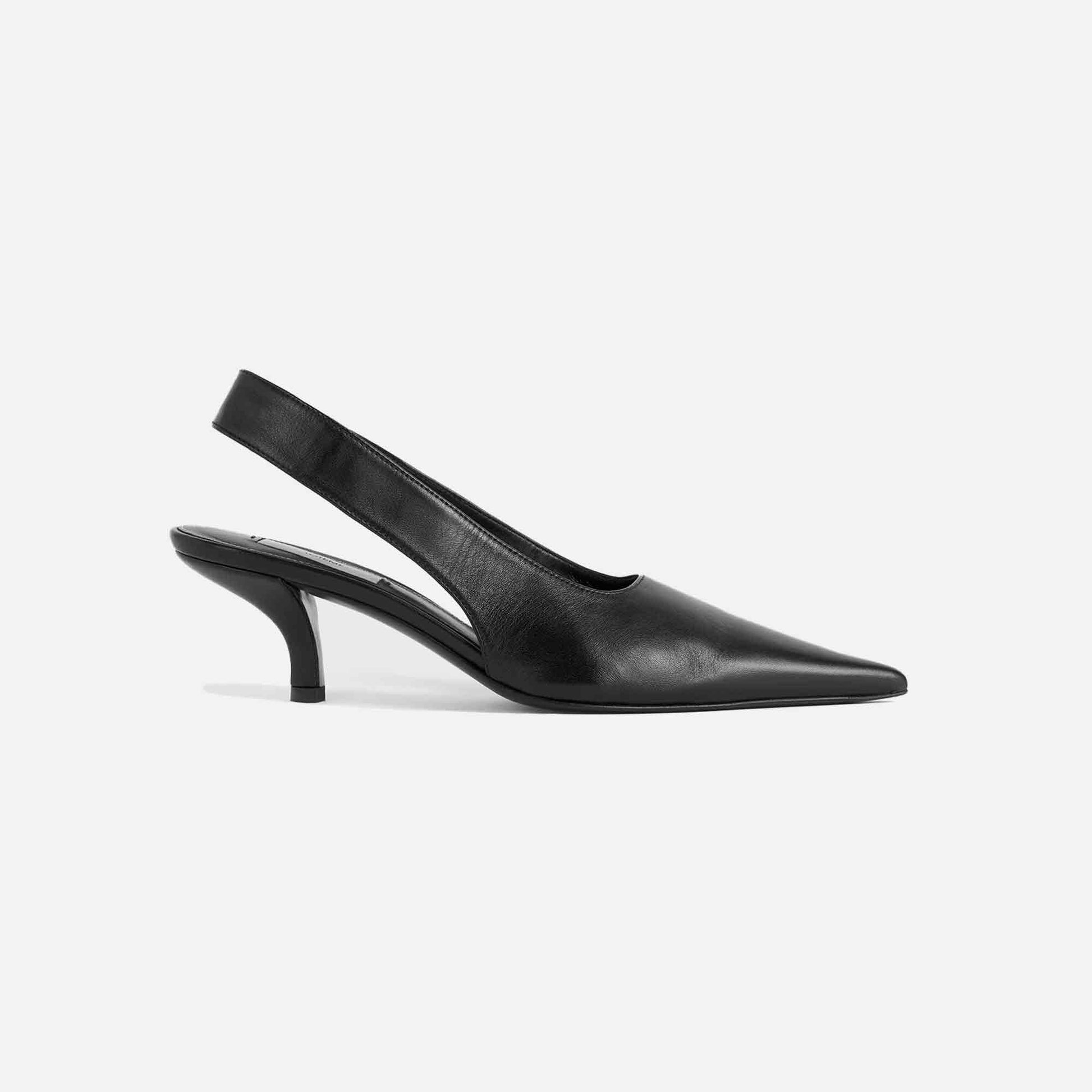 Classic Leather Slingbacks Black