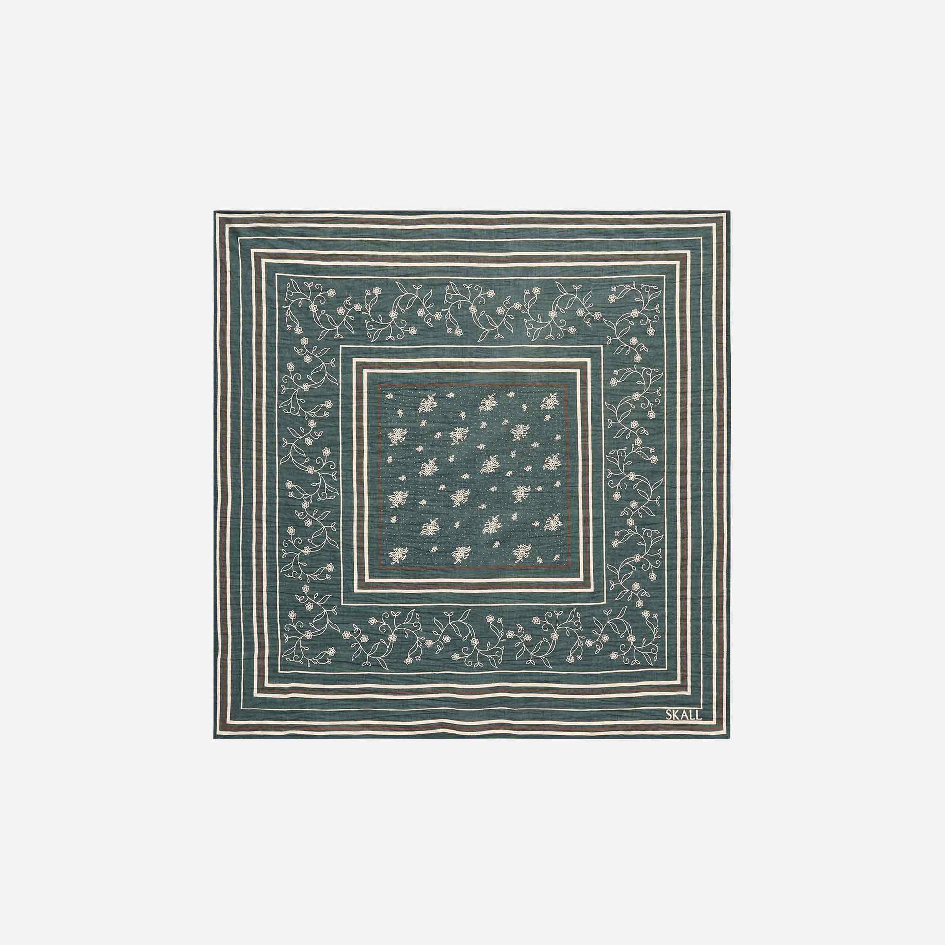 Classic Scarf 55x55 Dark Green/Brown