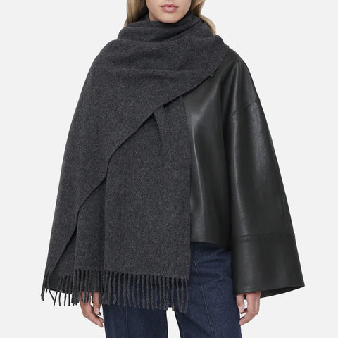 Classic Wool Scarf Grey Melange