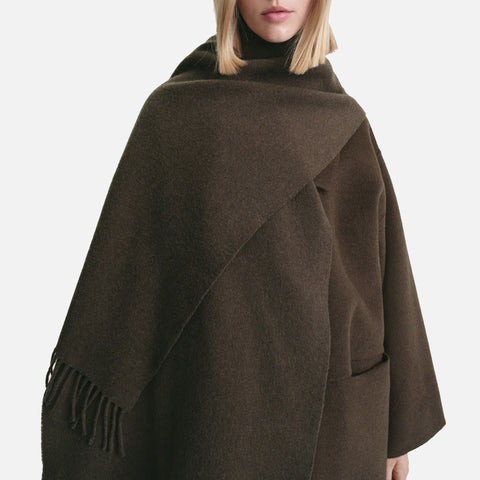 Classic Wool Scarf Washed Brown