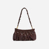 Gathered Leather Clutch Sudan