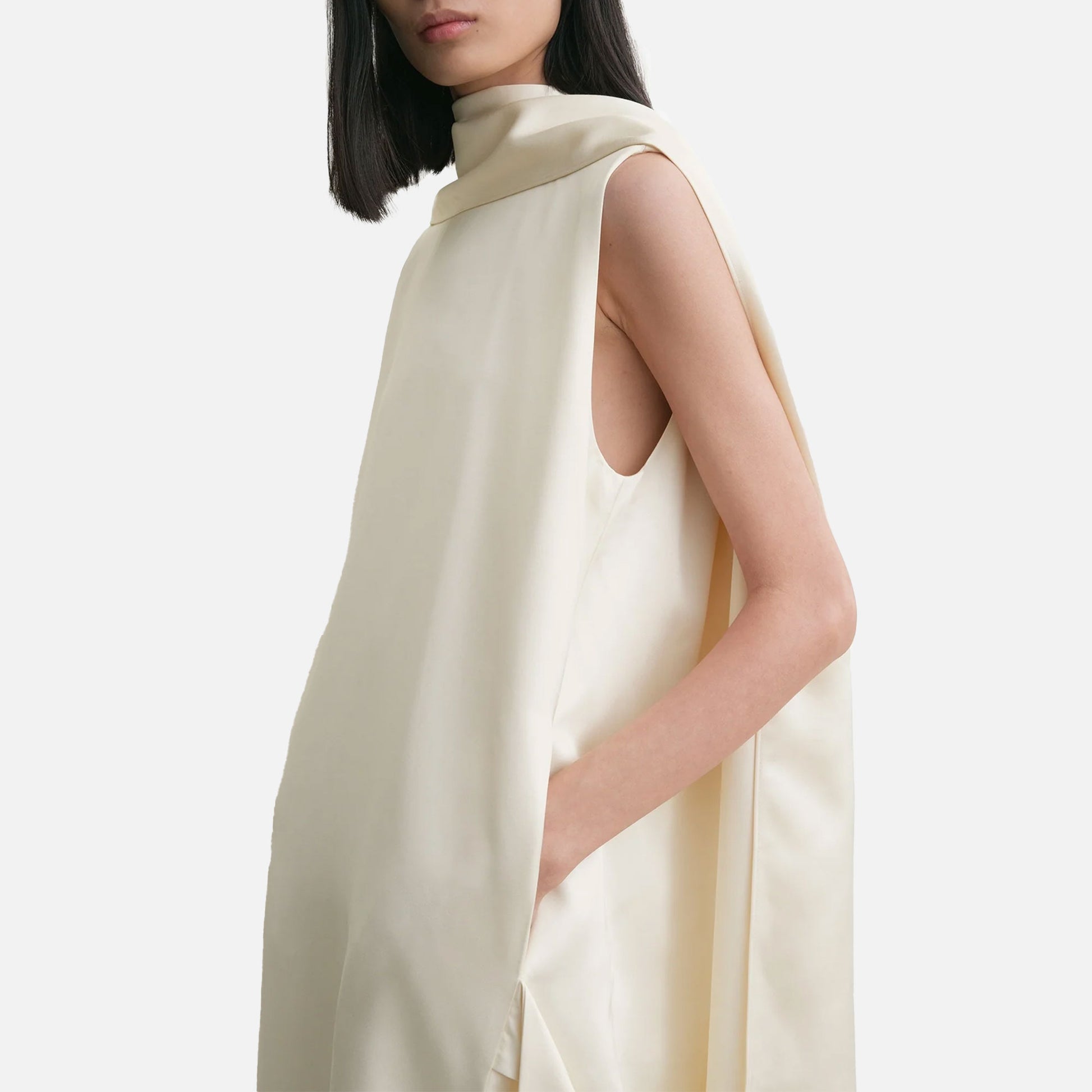 Cocoon Scarf Dress Ecru