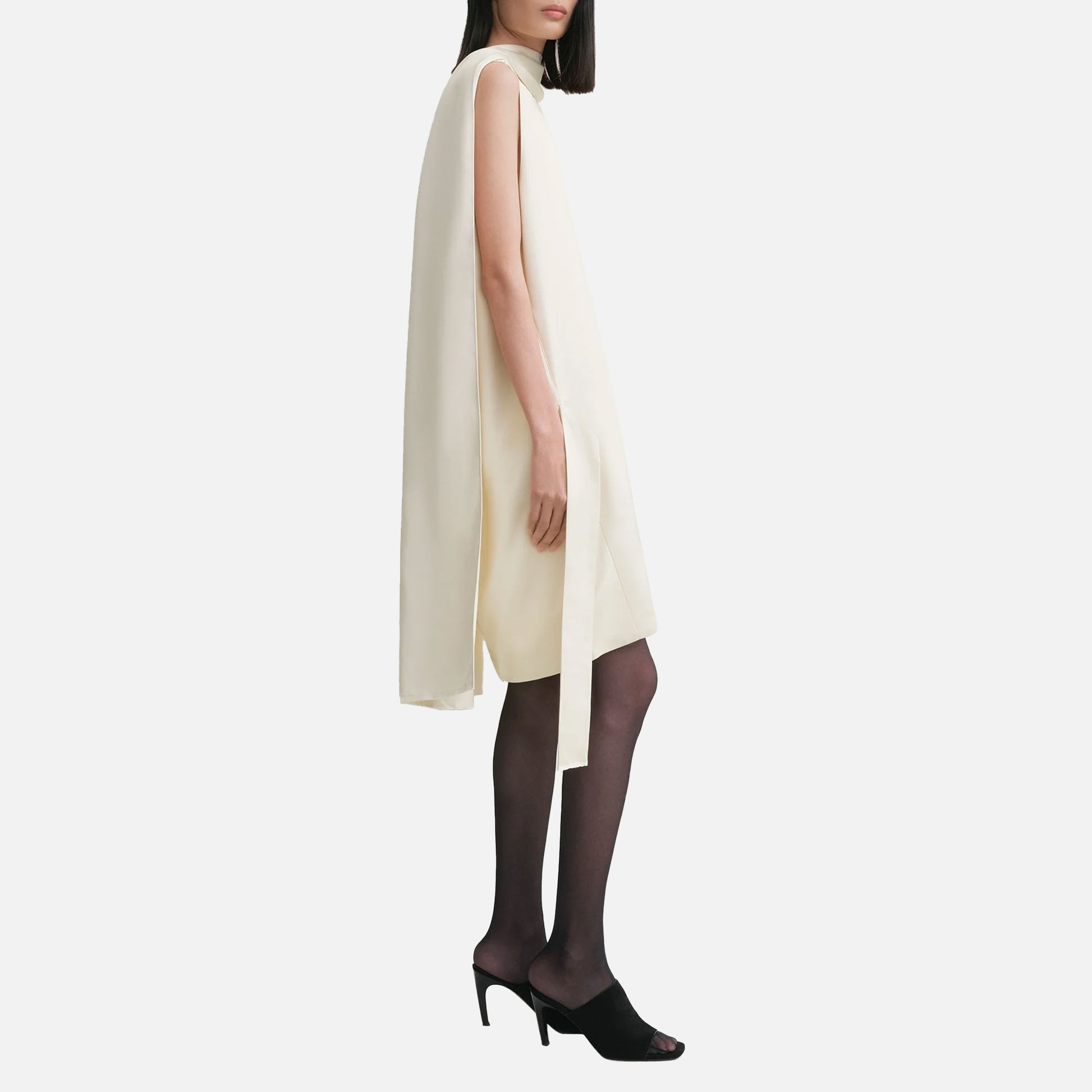 Cocoon Scarf Dress Ecru